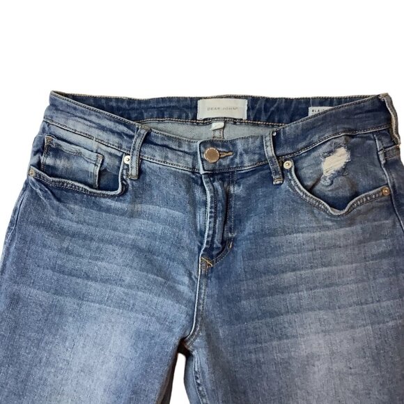 Dear John Blaire Straight Denim Stretch Jeans Womens Size 28 Mid-Rise Blue - Picture 8 of 12